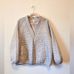 World Market Silver Quilted Puffer Pullover